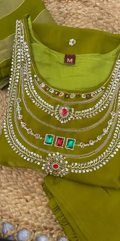 DIVA 188 Mehendi Glass Silk Salwar Suit Perfect for Wedding, Party, Durga Puja, Haldi, Makar Sankranti –Available at ₹2799 only. Delivery 4-6 Working Days | Casual Suits, Jump Suits, Creative suits, Designer Suits, Palazzo Suits, Party Wear Suits, Patiala Suits, Salwar suit, Straight Suits