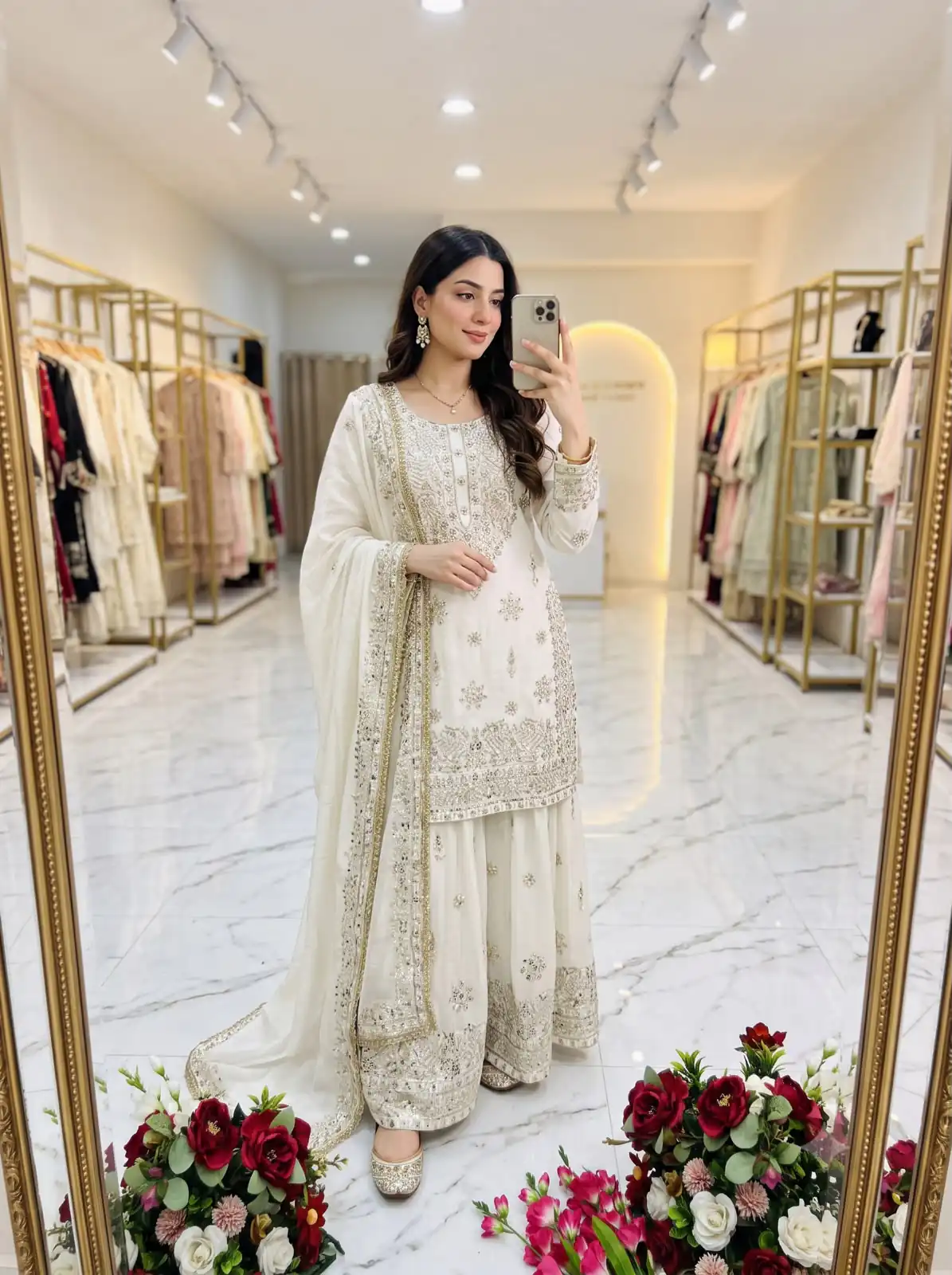 WW 1243 White NC Zimmy Silk Salwar Suit Perfect for Wedding, Party, Baby Shower, Festival Celebrations, Pongal – . Grab it for ₹2449. Delivery 4-6 Worki | Casual Suits, Jump Suits, Creative suits, Designer Suits, Palazzo Suits, Party Wear Suits, Patiala Suits, Salwar suit, Straight Suits