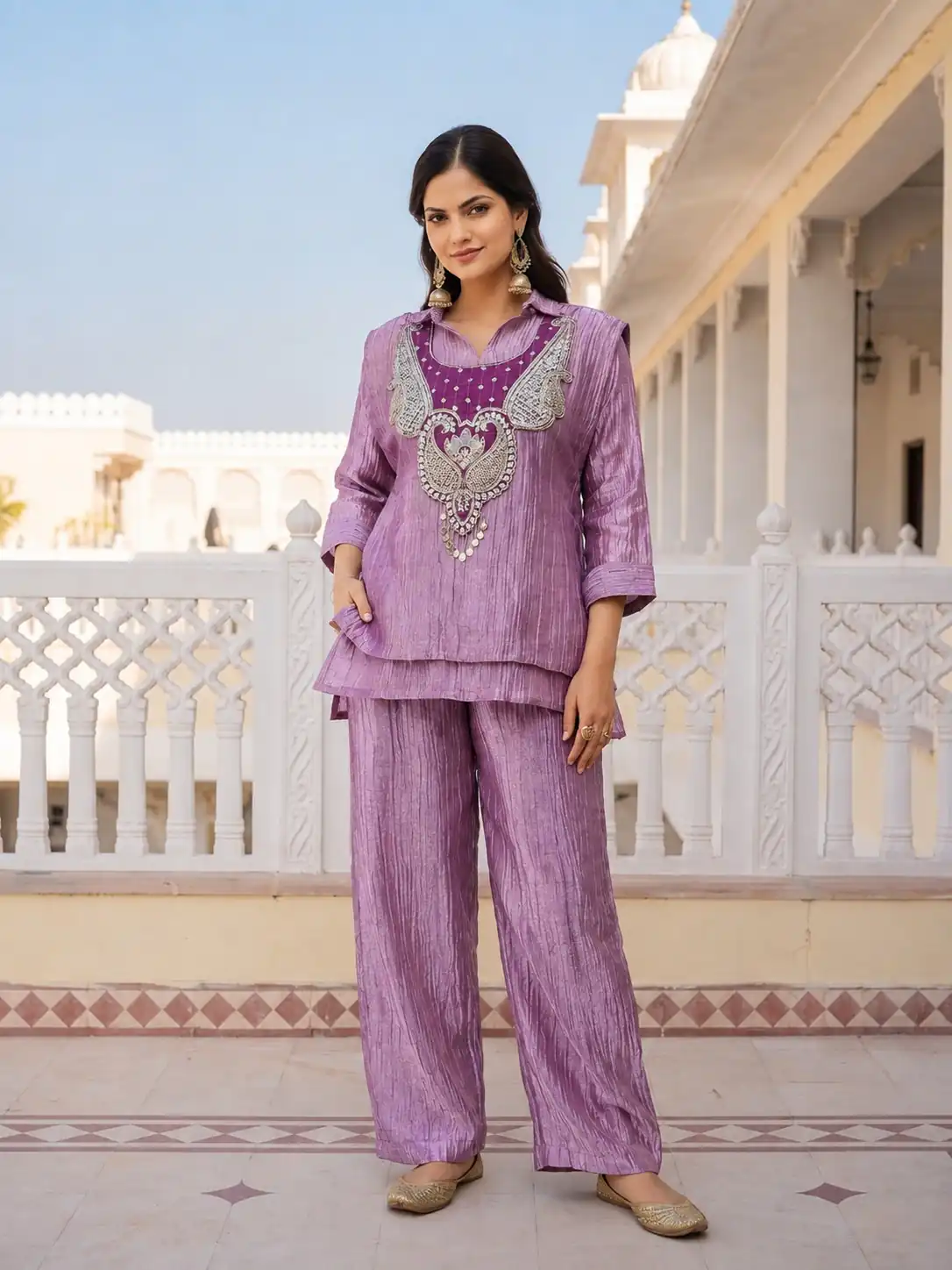 DIVA 180 Lavender Colour | Brown Salsa Silk Kurti with Hand Work. Get it for ₹2299. Delivery 4-6 Working Days. Online Shop now. | Bollywood Kurti, Creative Kurtis, Designer Kurti, Kurti, Party Wear Kurti, Selfie Kurti