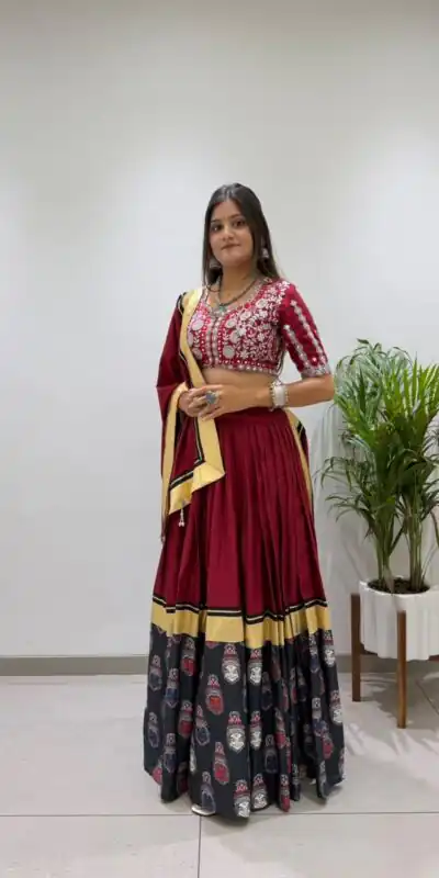 BE 507 Red Color Rayon Embroidery Work & Cowrie Work Lehenga Choli . Grab it for ₹1999. Delivery 4-6 Working Days. Shop now. | Bollywood Lehenga, Creative Lehenga, Designer Lehenga, Embroidered Lehenga, Lehenga, Party Wear Lehenga