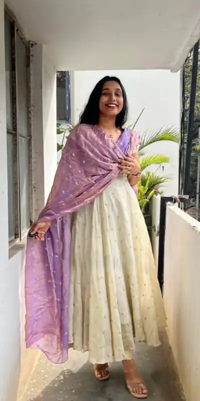 PC 567 Lavender Trendy Chinon Silk Sequins Work Blue Dupatta Gown . Available at ₹1999 only. Delivery 4-6 Working Days. Shop now. | Bollywood Gowns, Creative Gowns, Designer Gowns, Embroidered Gowns, Gowns, Party Wear Gowns