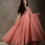 NSR 1266 Orange Bottom : Micro Cotton Work : Embroidery Sequences Work With Sleeves Wedding Party, Festive,@1669/- Only | Bollywood Gowns, Creative Gowns, Designer Gowns, Embroidered Gowns, Gowns, Party Wear Gowns, Straight Suits