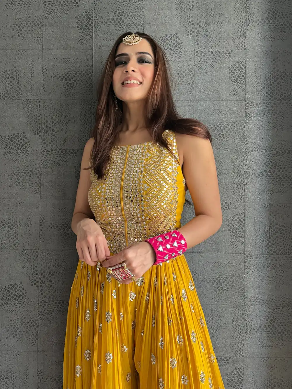 NSR 555 Yellow Jumpsuit : Heavy Faux Georgette Work : Heavy Embroidery With Sequin Work Flair : Each Leg 1.5 M Casual, Party @1699/- | Jump Suits, Casual Suits, Creative suits, Designer Suits, Palazzo Suits, Party Wear Suits, Salwar suit, Straight Suits