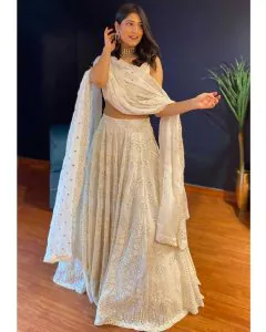 Yankita Kapoor Stylish White Color Wedding Bridal Lehenga Choli
