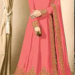 Floor Length Anarkali For Women's In Orange Color With Heavy Georgette