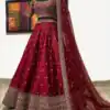 Elegant Red Color Embroidery Sequence Work Festive Lehenga Choli