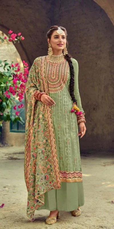 new-exclusive-green-color-embroidery-work-sharara-suit