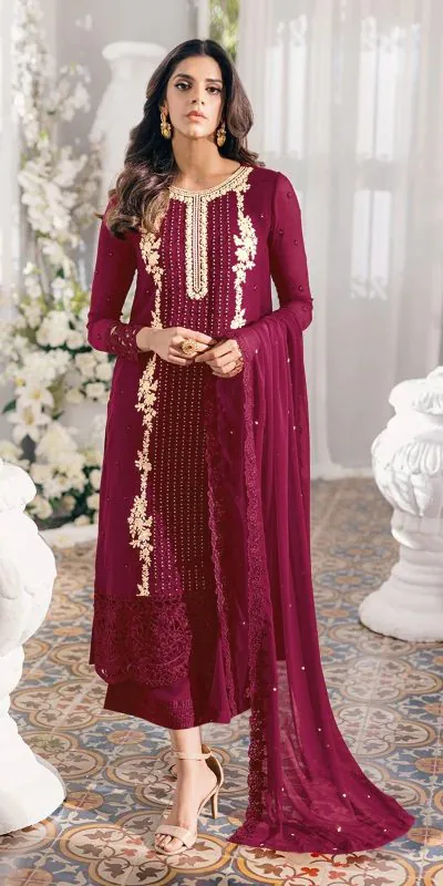 FC Mariya 1032 Marooon Color Heavy Georgette Embroidery Anarkali Suit Wedding, Party, Festive events, etc. Expected Delivery  4-6 Working Days @1949/- | Anarkali Suits, Bollywood Anarkali, Creative-Anarkali, Designer Anarkali, Embroidered Anarkali, Party Wear Anarkali