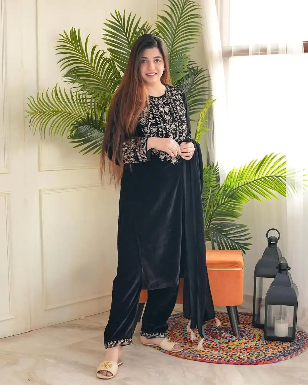 LG-1786 Black Color Viscos Velvet Embroidery Salwar Suit Paint Free Size Casual, Wedding, Festive, Events Etc. Expected Delivery 4-6 Working Days @1899/- | Casual Suits, Creative suits, Designer Suits, Party Wear Suits, Patiala Suits, Salwar suit, Straight Suits