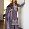 Pretty Light Purple Georgette Embroidery Sequence Salwar Suit