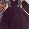 Peaceful Maroon Color Georgette Embroidery Anarkali Suit