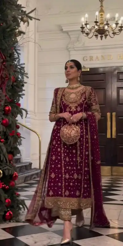 SRK 5231 Red Color Pure Chinnon Silk With Embroidery Sequence Work Salwar Suit Casual, Wedding, Party, Festive, Events Etc.4-6 Working Days@ 2699/-only | Casual Suits, Jump Suits, Creative suits, Designer Suits, Palazzo Suits, Party Wear Suits, Patiala Suits, Salwar suit, Straight Suits