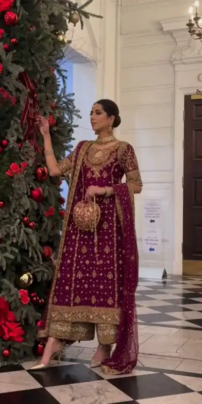 SRK 5231 Red Color Pure Chinnon Silk With Embroidery Sequence Work Salwar Suit Casual, Wedding, Party, Festive, Events Etc.4-6 Working Days@ 2699/-only | Casual Suits, Jump Suits, Creative suits, Designer Suits, Palazzo Suits, Party Wear Suits, Patiala Suits, Salwar suit, Straight Suits