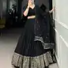 Black Chanderi Weaving Lehenga Choli