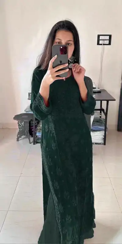 Green Georgette Embroidery Salwar Suit