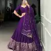Purple Chanderi Weaving Lehenga Choli