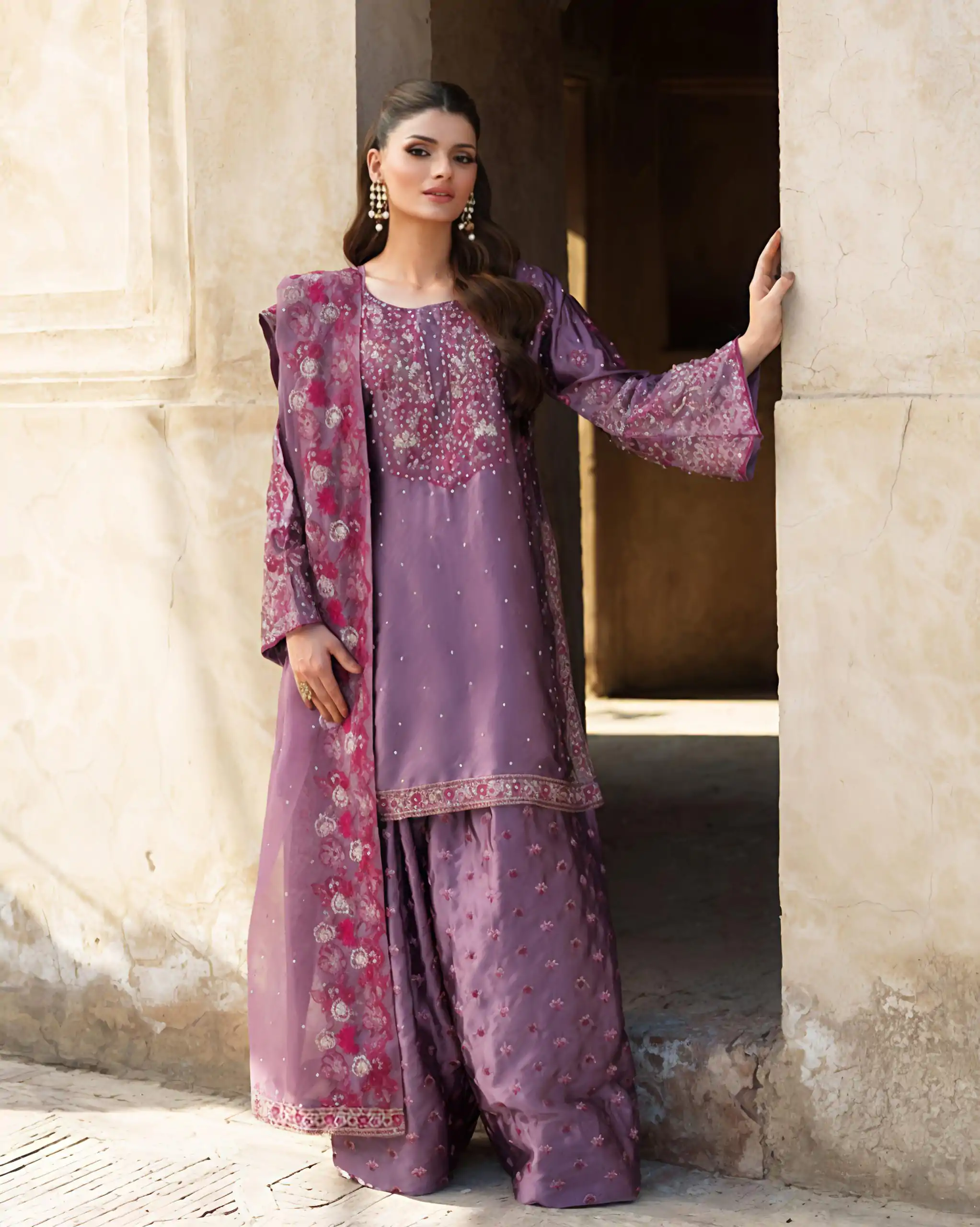 NSR 849 Lavender Chinnon Silk Salwar Suit Perfect for Wedding, Party, Baisakhi, Anniversary, Housewarming . Available at ₹1999 only. Delivery 4-6 | Casual Suits, Jump Suits, Creative suits, Designer Suits, Palazzo Suits, Party Wear Suits, Patiala Suits, Salwar suit, Straight Suits