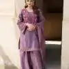 NSR 849 Lavender Chinnon Silk Salwar Suit Perfect for Wedding, Party, Baisakhi, Anniversary, Housewarming . Available at ₹1999 only. Delivery 4-6 | Casual Suits, Jump Suits, Creative suits, Designer Suits, Palazzo Suits, Party Wear Suits, Patiala Suits, Salwar suit, Straight Suits