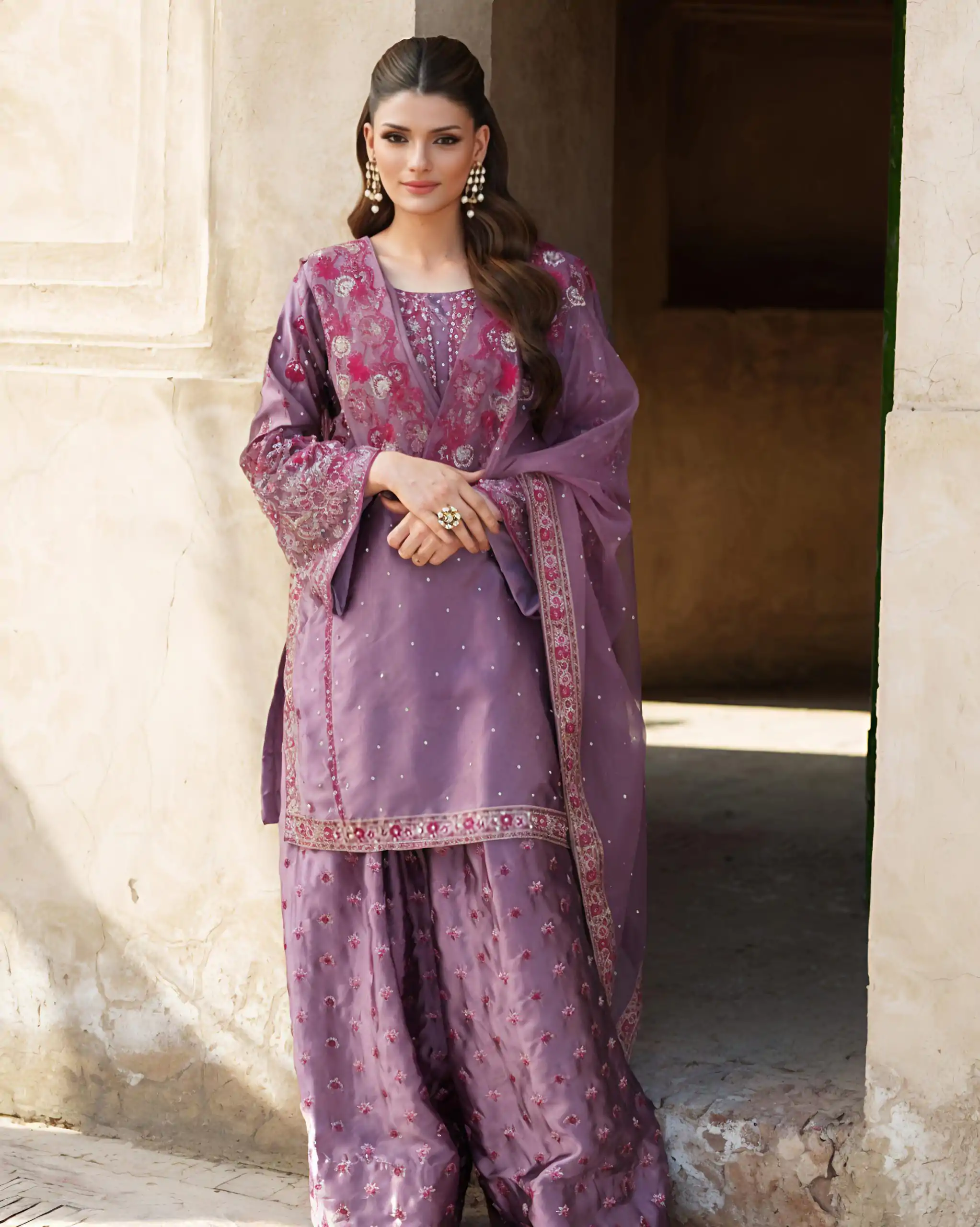 NSR 849 Lavender Chinnon Silk Salwar Suit Perfect for Wedding, Party, Baisakhi, Anniversary, Housewarming . Available at ₹1999 only. Delivery 4-6 | Casual Suits, Jump Suits, Creative suits, Designer Suits, Palazzo Suits, Party Wear Suits, Patiala Suits, Salwar suit, Straight Suits