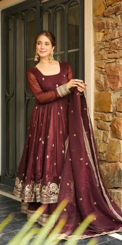 SSR 521 Maroon Crunchy Silk Embroidery Work Salwar Suit Wedding, Party, Festive, Events, Navratri Garba, Anniversary, Haldi,Best Price ₹2449. | Casual Suits, Jump Suits, Creative suits, Designer Suits, Palazzo Suits, Party Wear Suits, Patiala Suits, Salwar suit, Straight Suits