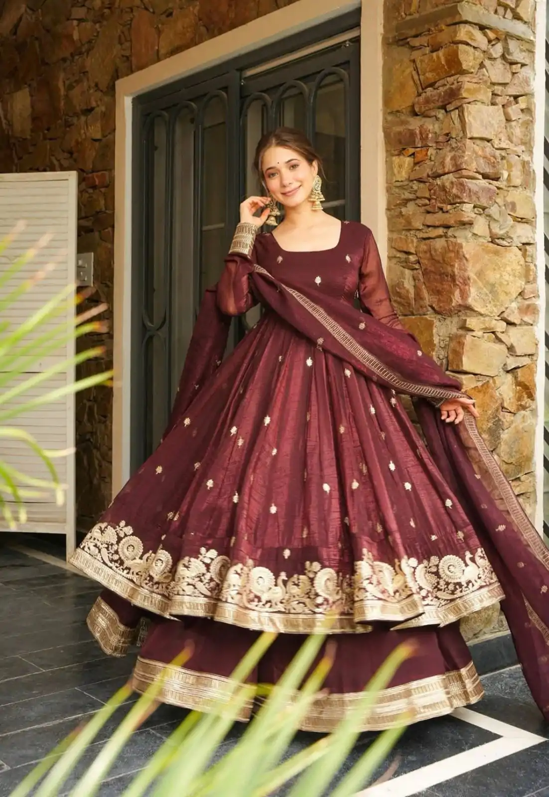 SSR 521 Maroon Crunchy Silk Embroidery Work Salwar Suit Wedding, Party, Festive, Events, Navratri Garba, Anniversary, Haldi,Best Price ₹2449. | Casual Suits, Jump Suits, Creative suits, Designer Suits, Palazzo Suits, Party Wear Suits, Patiala Suits, Salwar suit, Straight Suits