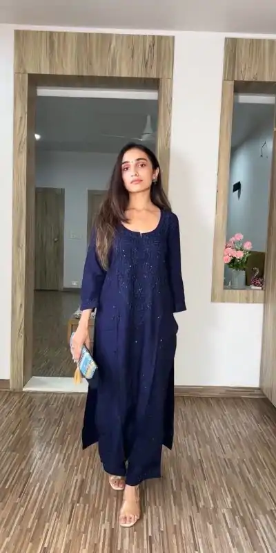 BE 390 Navy Blue Color Rayon Embroidery Sequence Salwar Suit with Work. Festive Deal ₹1749. Delivery 4-6 Working Days. Shop now. | Casual Suits, Jump Suits, Creative suits, Designer Suits, Palazzo Suits, Party Wear Suits, Patiala Suits, Salwar suit, Straight Suits