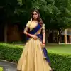 Navy Blue Kanchipuram Zari Lace Work Lehenga Choli