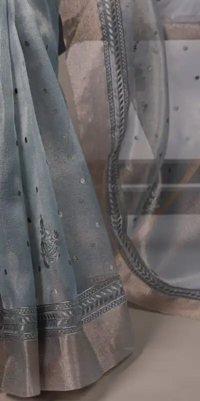 YNF 7402 Sky Blue Color Poly Shimmer Saree with Embroidery Work. Wedding, Party, Festive Festive Deal ₹2499. Delivery 4-6 Working Days. Shop now. | Creative Sarees, Embroidered Sarees, Bollywood Sarees, Designer Sarees, Ethnic Saree, Modern Digital sarees, Party Wear Sarees, Sarees