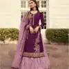Wine Georgette Embroidery Stone Work Lehenga Choli