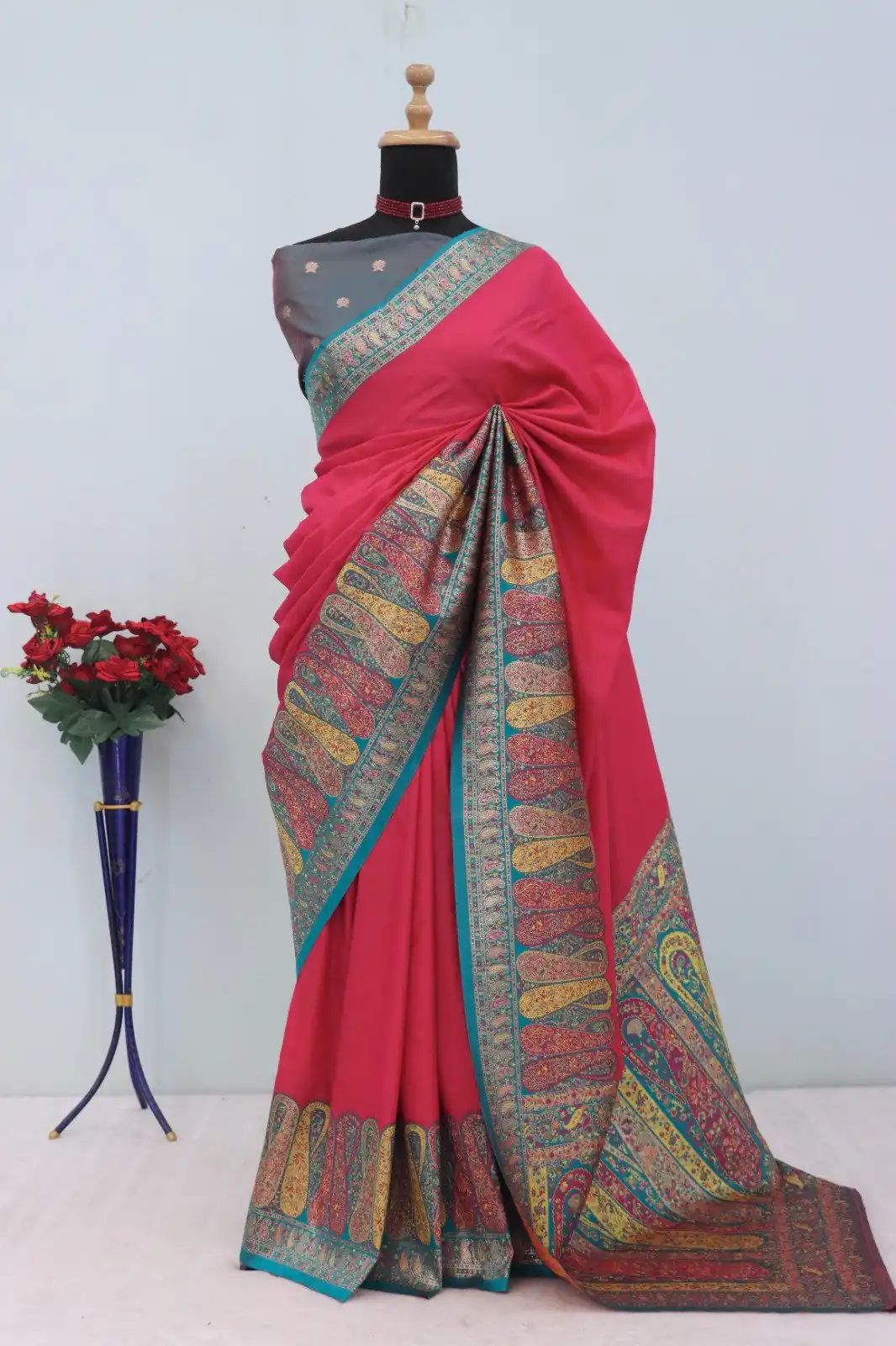 Pink Paithani Silk Woven Motifs Work Saree