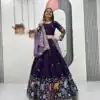 Purple Vichitra Silk Lace Border Work Lehenga Choli