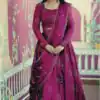 Wine Chinon Sequence Work Lehenga Choli