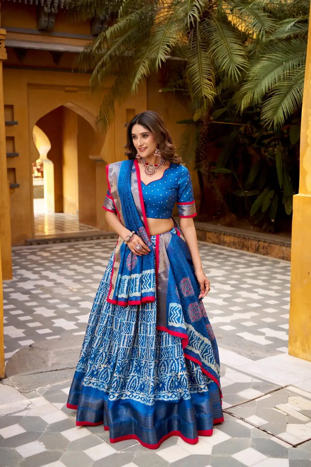 Blue Dola Silk Zari Weaving Work Lehenga Choli