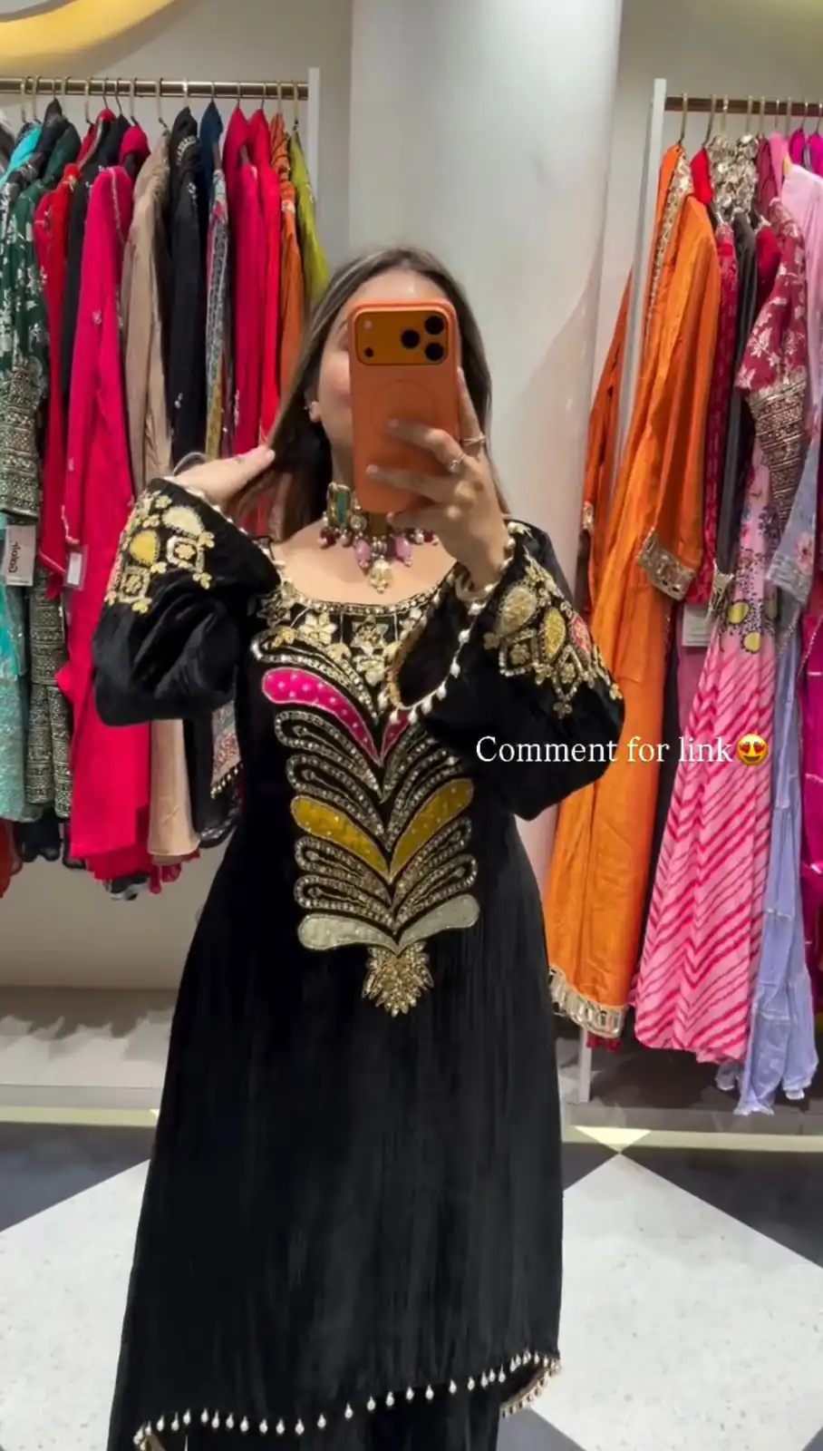 Black 9000 Velvet Lace Embroidery Work Salwar Suit