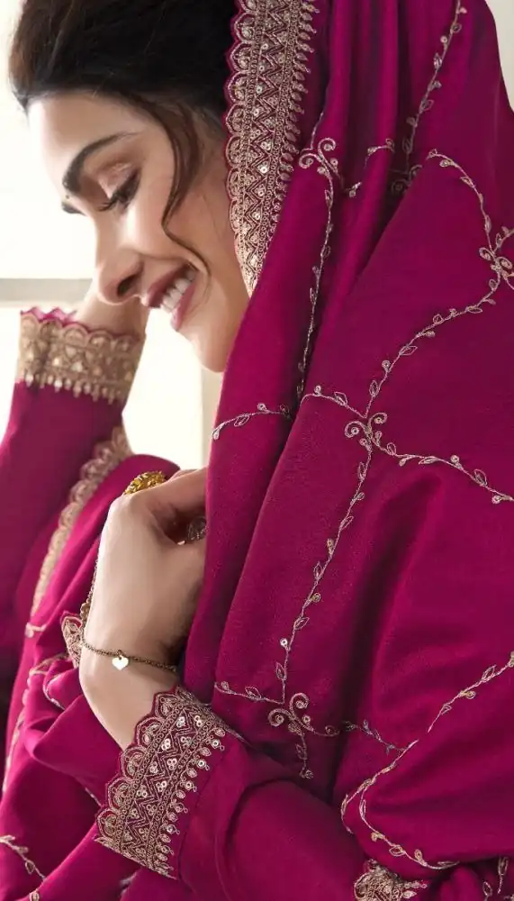 Pink Silk Georgette Embroidery Work Salwar Suit - Image 2