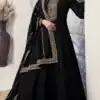 Black Silk Georgette Embroidery Work Salwar Suit