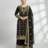 Black Faux Georgette Sequence Work Salwar Suit