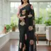 Black TB Organza Digital Print Saree