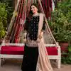 Black Viscose Velvet Thread Sequence Work Salwar Suit