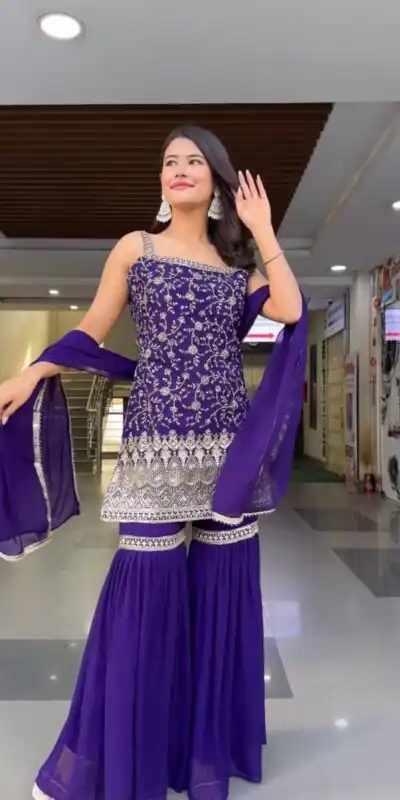 RTC 5855 Dark Purple in Color Faux Georgette Lace Work Salwar Suit . Wedding, Party, Festive Grab it for ₹1799. Delivery 4-6 Working Days. Shop now. | Casual Suits, Jump Suits, Tops & Bottoms, Track Suits, Trendy Wear, Creative suits, Designer Suits, Palazzo Suits, Party Wear Suits, Patiala Suits, Salwar suit, Straight Suits