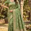 MB 9 Green Color Satin Silk Saree with Lace Work & Zari Work. Exclusive Offer ₹2149. Delivery 4-6 Working Days. Shop now. | Creative Sarees, Embroidered Sarees, Bollywood Sarees, Designer Sarees, Ethnic Saree, Modern Digital sarees, Party Wear Sarees, Sarees