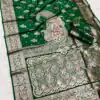 Green Soft Banarasi Silk Lace Zari Work Saree