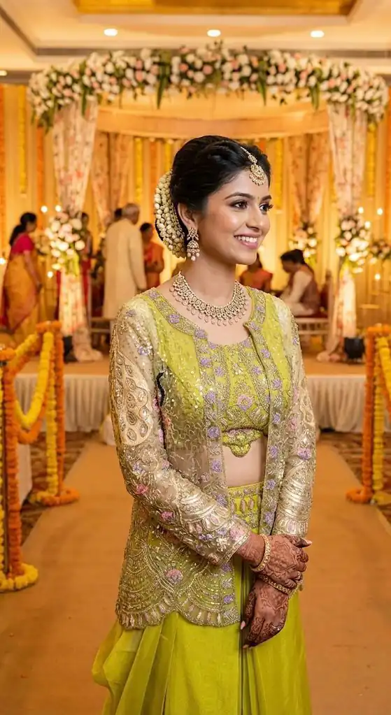 Pista Butterfly Net Sequins Embroidery Work Dhoti Suit - Image 4