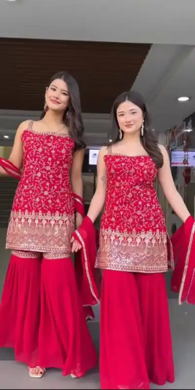 RTC 5855 Red in Color Faux Georgette Lace Work Salwar Suit . Wedding, Party, Festive Grab it for ₹1799. Delivery 4-6 Working Days. Shop now. | Casual Suits, Jump Suits, Tops & Bottoms, Track Suits, Trendy Wear, Creative suits, Designer Suits, Palazzo Suits, Party Wear Suits, Patiala Suits, Salwar suit, Straight Suits