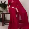 YNF 7911 Red Poly Shimmer Saree Perfect for Wedding, Party, Ganesh Chaturthi, Bridal Wear, Temple Visit –. Available at ₹1499 only. Delivery 4-6 Workin | Creative Sarees, Embroidered Sarees, Bollywood Sarees, Designer Sarees, Ethnic Saree, Modern Digital sarees, Party Wear Sarees, Sarees