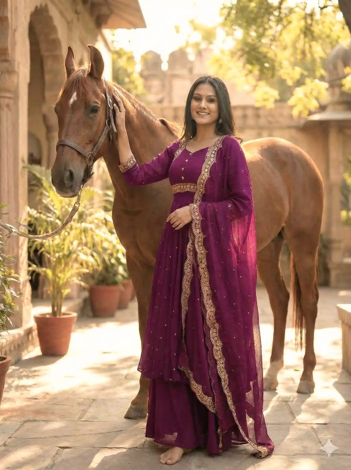 Wine Vichitra Silk Zari Embroidery Work Salwar Suit - Image 2